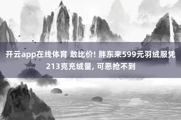 开云app在线体育 敢比价! 胖东来599元羽绒服凭213克充绒量, 可恶抢不到