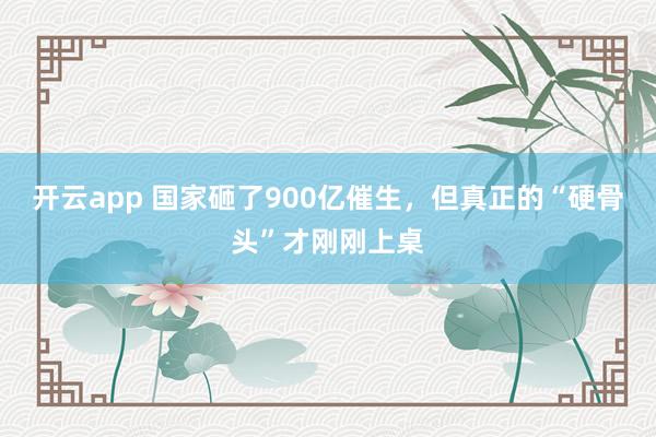 开云app 国家砸了900亿催生，但真正的“硬骨头”才刚刚上桌
