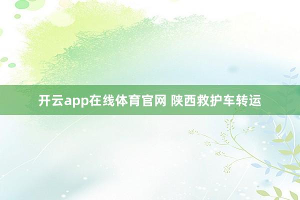 开云app在线体育官网 陕西救护车转运