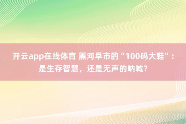 开云app在线体育 黑河早市的“100码大鞋”:是生存智慧,还是无声的呐喊?