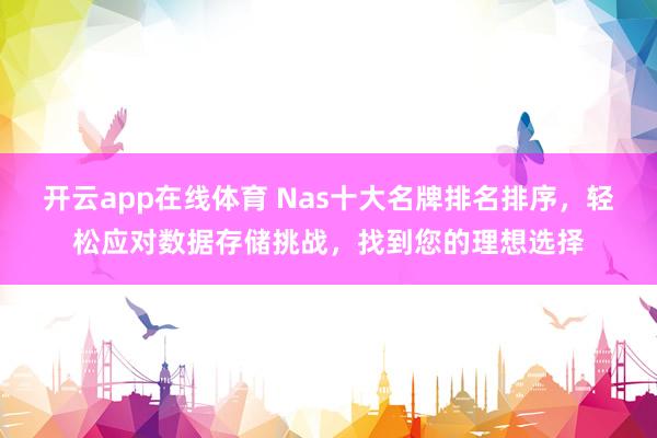开云app在线体育 Nas十大名牌排名排序，轻松应对数据存储挑战，找到您的理想选择