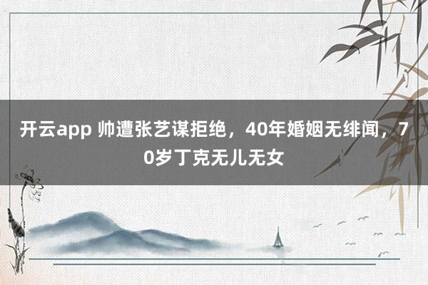 开云app 帅遭张艺谋拒绝，40年婚姻无绯闻，70岁丁克无儿无女