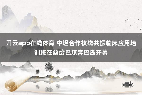 开云app在线体育 中坦合作核磁共振临床应用培训班在桑给巴尔奔巴岛开幕