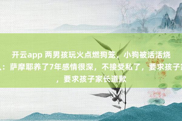 开云app 两男孩玩火点燃狗笼,小狗被活活烧死!主人:萨摩耶养了7年感情很深,不接受私了,要求孩子家长道歉