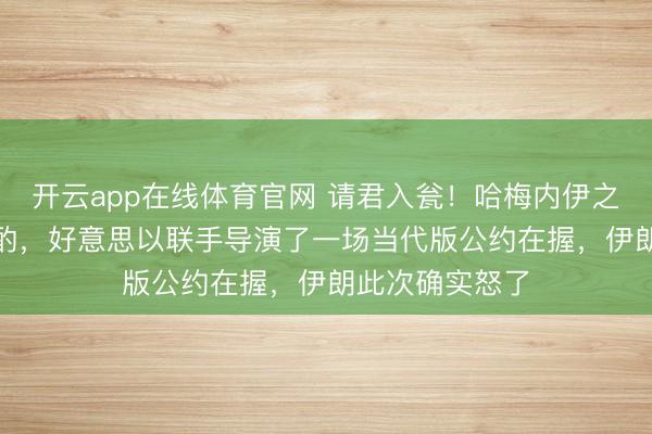 开云app在线体育官网 请君入瓮!哈梅内伊之死背后的AI商酌,好意思以联手导演了一场当代版公约在握,伊朗此次确实怒了
